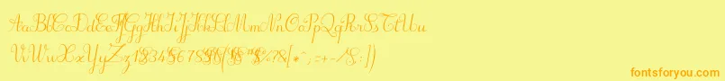 Suillylatourdemo Font – Orange Fonts on Yellow Background