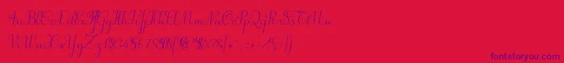 Fonte Suillylatourdemo – fontes roxas em um fundo vermelho