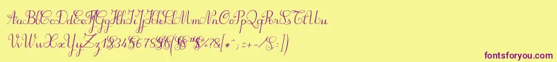 Suillylatourdemo Font – Purple Fonts on Yellow Background