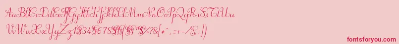 フォントSuillylatourdemo – ピンクの背景に赤い文字