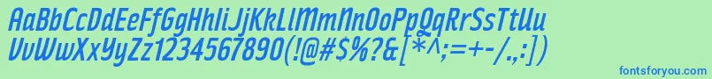 RakeslyRgIt Font – Blue Fonts on Green Background