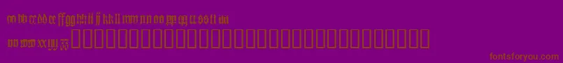 Fonte Heresy – fontes marrons em um fundo roxo