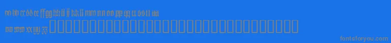 Heresy-Schriftart – Graue Schriften auf blauem Hintergrund