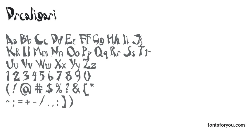 Drcaligari-fontti – aakkoset, numerot, erikoismerkit