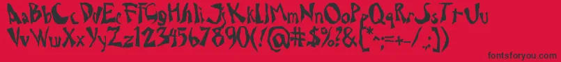 Drcaligari Font – Black Fonts on Red Background