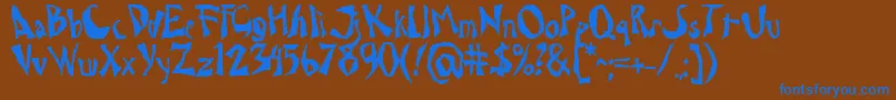 Drcaligari Font – Blue Fonts on Brown Background