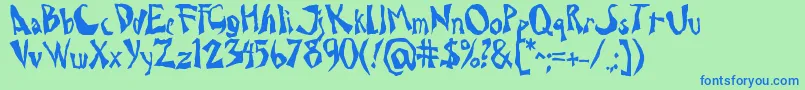 Drcaligari Font – Blue Fonts on Green Background