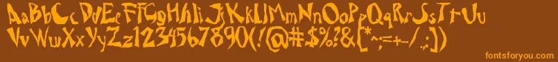 Drcaligari Font – Orange Fonts on Brown Background