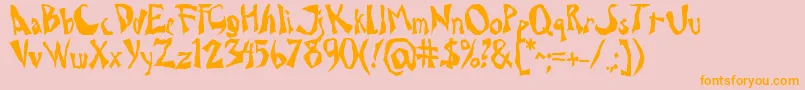 Drcaligari Font – Orange Fonts on Pink Background