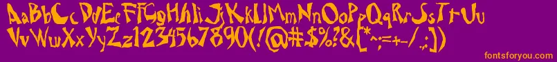 Drcaligari Font – Orange Fonts on Purple Background