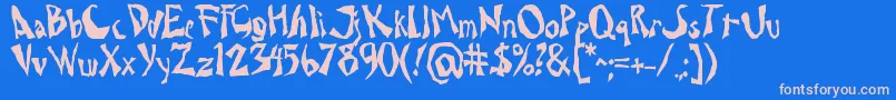 Drcaligari Font – Pink Fonts on Blue Background