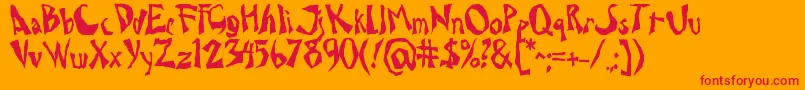 Drcaligari Font – Red Fonts on Orange Background