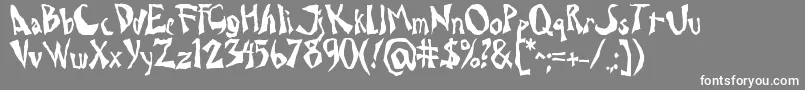 フォントDrcaligari – 灰色の背景に白い文字