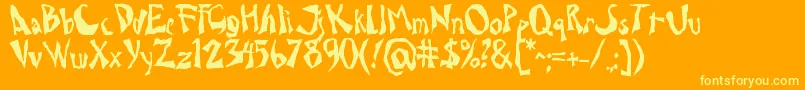 Drcaligari Font – Yellow Fonts on Orange Background
