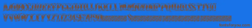 Cowboywould-Schriftart – Braune Schriften auf blauem Hintergrund