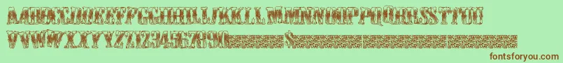 Cowboywould Font – Brown Fonts on Green Background