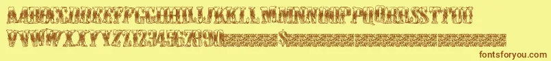 Czcionka Cowboywould – brązowe czcionki na żółtym tle
