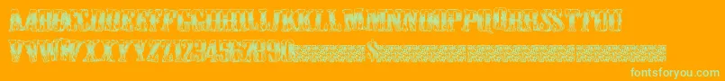 Cowboywould Font – Green Fonts on Orange Background