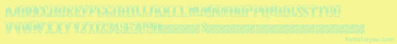 Cowboywould Font – Green Fonts on Yellow Background