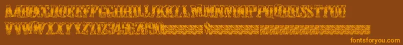 Cowboywould Font – Orange Fonts on Brown Background