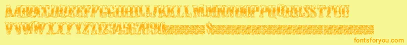 Cowboywould Font – Orange Fonts on Yellow Background