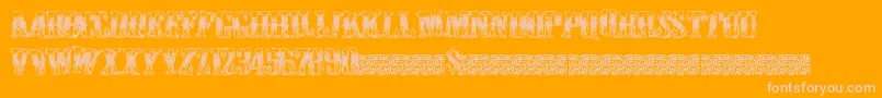 Cowboywould-Schriftart – Rosa Schriften auf orangefarbenem Hintergrund