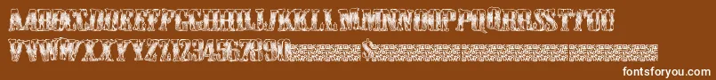 Cowboywould-Schriftart – Weiße Schriften auf braunem Hintergrund