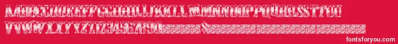 フォントCowboywould – 赤い背景に白い文字