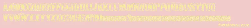 Cowboywould-Schriftart – Gelbe Schriften auf rosa Hintergrund