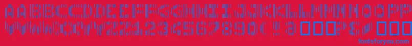 Cmc7 Font – Blue Fonts on Red Background