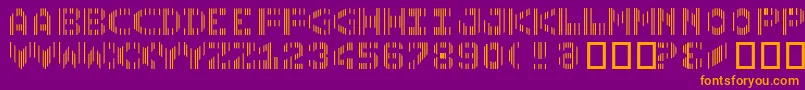 Cmc7 Font – Orange Fonts on Purple Background