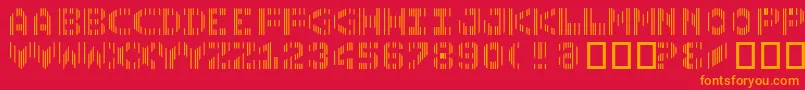 Cmc7 Font – Orange Fonts on Red Background