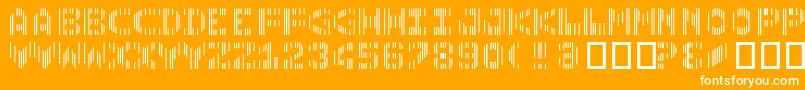 フォントCmc7 – オレンジの背景に白い文字