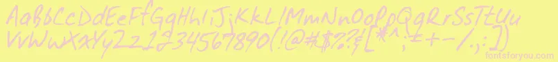 Dirtydarren Font – Pink Fonts on Yellow Background