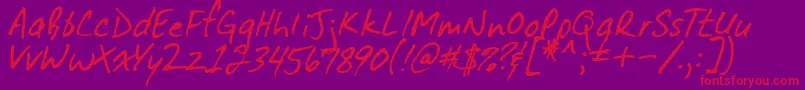 Dirtydarren Font – Red Fonts on Purple Background