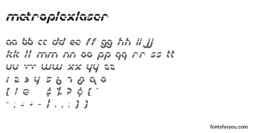 Schriftart MetroplexLaser – Alphabet, Zahlen, spezielle Symbole
