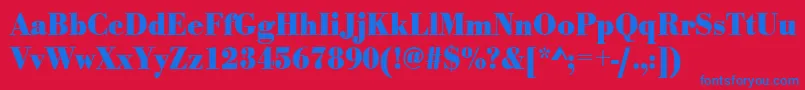 UrwbodonitextnarBold Font – Blue Fonts on Red Background