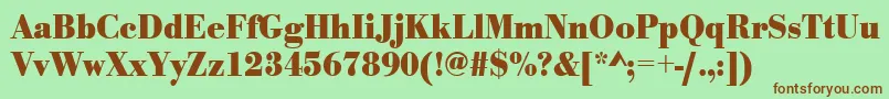 UrwbodonitextnarBold-fontti – ruskeat fontit vihreällä taustalla