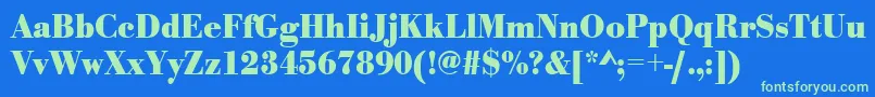 UrwbodonitextnarBold Font – Green Fonts on Blue Background