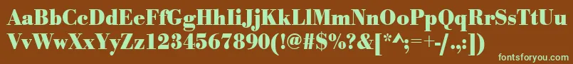 UrwbodonitextnarBold-fontti – vihreät fontit ruskealla taustalla