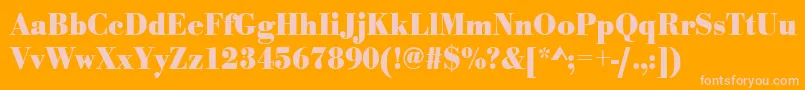 UrwbodonitextnarBold Font – Pink Fonts on Orange Background