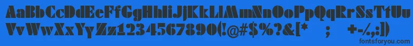 Schablonski Font – Black Fonts on Blue Background