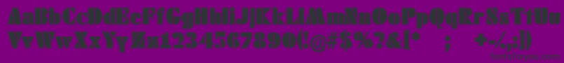 Schablonski-Schriftart – Schwarze Schriften auf violettem Hintergrund