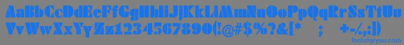 Schablonski-Schriftart – Blaue Schriften auf grauem Hintergrund