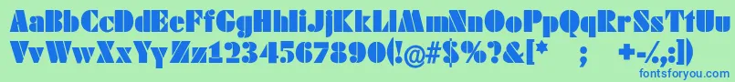 Schablonski Font – Blue Fonts on Green Background