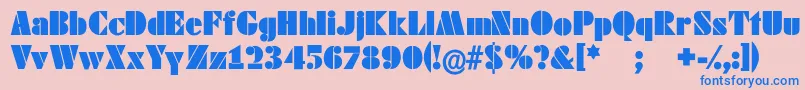 Schablonski Font – Blue Fonts on Pink Background