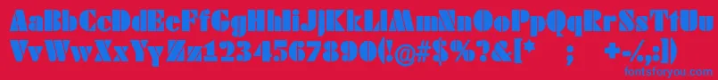 Schablonski Font – Blue Fonts on Red Background