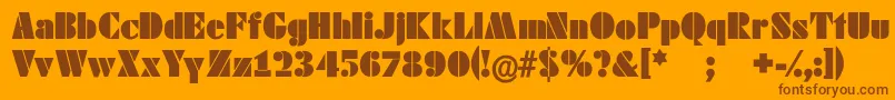 Schablonski-Schriftart – Braune Schriften auf orangefarbenem Hintergrund