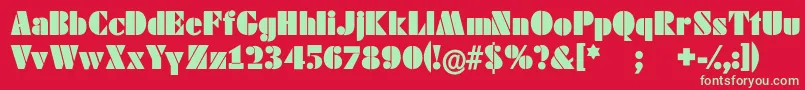 Schablonski Font – Green Fonts on Red Background