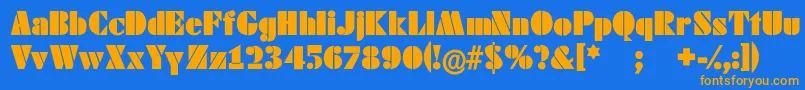 Schablonski Font – Orange Fonts on Blue Background